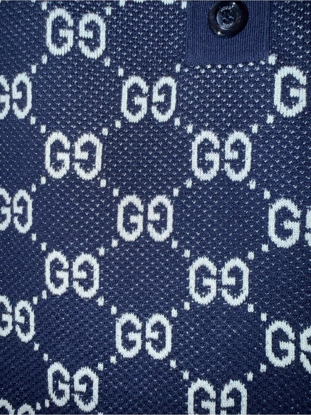 Gucci GG cotton knit jacquard polo shirt